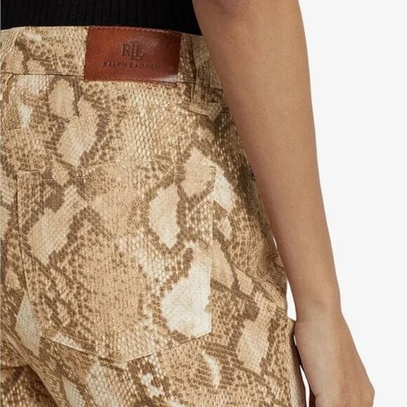 Lauren Ralph Lauren Jeans Women 8 High Rise Skinny Super Stretch Snake Print NWT - Picture 3 of 16